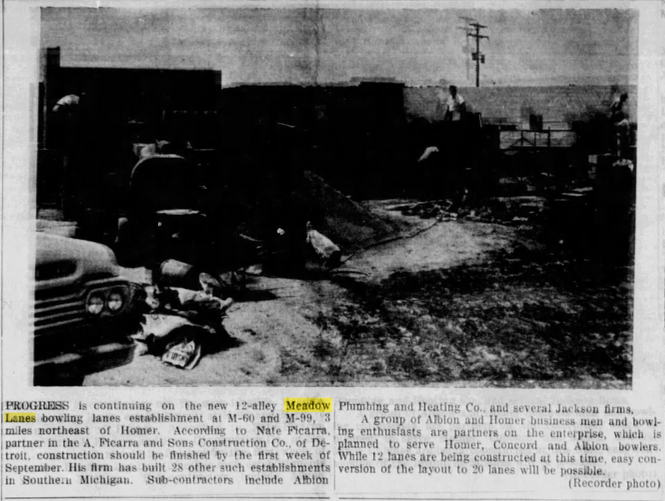 Crossroads Family Fun Center (Meadow Lanes, Homer Lanes) - July 1963 Article (newer photo)